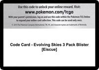 Code Card - Evolving Skies 3 Pack Blister [Eiscue]