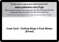 Code Card - Chilling Reign 3 Pack Blister [Eevee]
