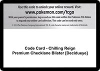 Code Card - Chilling Reign Premium Checklane Blister [Decidueye]