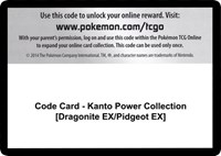Code Card - Kanto Power Collection [Dragonite EX/Pidgeot EX]