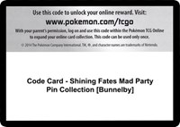 Code Card - Shining Fates Mad Party Pin Collection [Bunnelby]