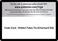 Code Card - Hidden Fates Tin [Charizard GX]