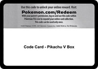 Code Card - Pikachu V Box