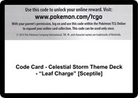 Code Card - Celestial Storm Theme Deck - "Leaf Charge" [Sceptile]