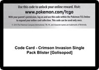 Code Card - Crimson Invasion Single Pack Blister [Golisopod]