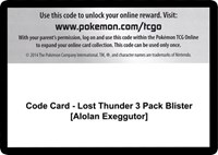 Code Card - Lost Thunder 3 Pack Blister [Alolan Exeggutor]