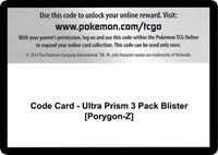 Code Card - Ultra Prism 3 Pack Blister [Porygon-Z]