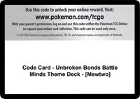 Code Card - Unbroken Bonds Battle Minds Theme Deck - [Mewtwo]