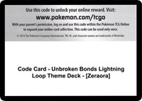 Code Card - Unbroken Bonds Lightning Loop Theme Deck - [Zeraora]