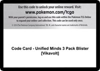 Code Card - Unified Minds 3 Pack Blister [Vikavolt]