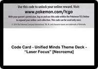 Code Card - Unified Minds Theme Deck - "Laser Focus" [Necrozma]