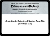 Code Card - Detective Pikachu Case File [Greninja GX]