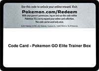 Code Card - Pokemon GO Elite Trainer Box