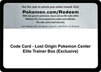 Code Card - Lost Origin Pokemon Center Elite Trainer Box (Exclusive)