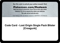 Code Card - Lost Origin Single Pack Blister [Croagunk]