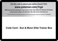 Code Card - Sun & Moon Elite Trainer Box