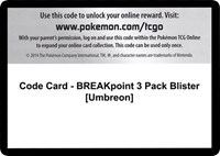 Code Card - BREAKpoint 3 Pack Blister [Umbreon]