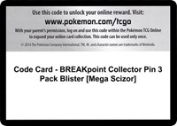 Code Card - BREAKpoint Collector Pin 3 Pack Blister [Mega Scizor]