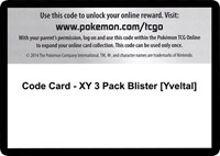 Code Card - XY 3 Pack Blister [Yveltal]