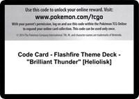 Code Card - Flashfire Theme Deck - "Brilliant Thunder" [Heliolisk]