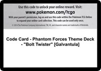 Code Card - Phantom Forces Theme Deck - "Bolt Twister" [Galvantula]