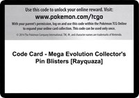 Code Card - Mega Evolution Collector's Pin Blisters [Rayquaza]