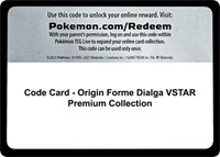Code Card - Origin Forme Dialga VSTAR Premium Collection