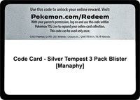 Code Card - Silver Tempest 3 Pack Blister [Manaphy]