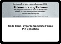 Code Card - Zygarde Complete Forme Pin Collection