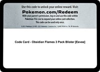 Code Card - Obsidian Flames 3 Pack Blister [Eevee]