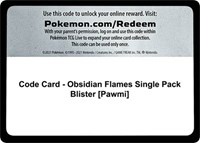 Code Card - Obsidian Flames Single Pack Blister [Pawmi]