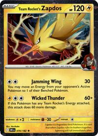 Team Rocket's Zapdos (Gamestop Exclusive)